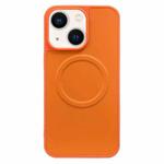 For iPhone 14 Plus 2 in 1 MagSafe Magnetic Silicone Leather Phone Case(Orange)