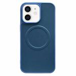 For iPhone 12 2 in 1 MagSafe Magnetic Silicone Leather Phone Case(Blue)