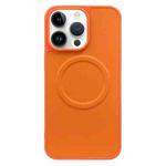 For iPhone 12 Pro Max 2 in 1 MagSafe Magnetic Silicone Leather Phone Case(Orange)
