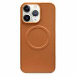 For iPhone 11 Pro Max 2 in 1 MagSafe Magnetic Silicone Leather Phone Case(Brown)