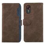 For Samsung Galaxy Xcover 7 ABEEL Color Block Magnetic RFID Leather Phone Case(Brown-Blue)