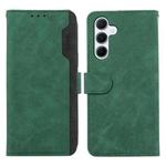 For Samsung Galaxy A55 5G ABEEL Color Block Magnetic RFID Leather Phone Case(Green-Black)