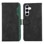 For Samsung Galaxy S23 FE 5G ABEEL Color Block Magnetic RFID Leather Phone Case(Black-Green)