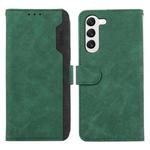 For Samsung Galaxy S23+ 5G ABEEL Color Block Magnetic RFID Leather Phone Case(Green-Black)
