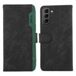 For Samsung Galaxy S21 5G ABEEL Color Block Magnetic RFID Leather Phone Case(Black-Green)