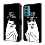 For Motorola Moto E20/E30/E40 Crystal Painted Leather Phone case(Dont Touch My Phone)