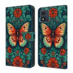 For Motorola Moto E22/E22i Crystal Painted Leather Phone case(Flower Butterfly)