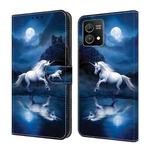 For Motorola Moto G Stylus 5G 2023 Crystal Painted Leather Phone case(White Horse)