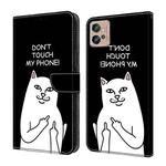 For Motorola Moto G10/G20/G30 Crystal Painted Leather Phone case(Dont Touch My Phone)