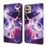 For Motorola Moto G22 Crystal Painted Leather Phone case(Unicorn)