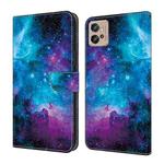 For Motorola Moto G22 Crystal Painted Leather Phone case(Starry Sky)