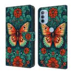 For Motorola Moto G31/G41 Crystal Painted Leather Phone case(Flower Butterfly)