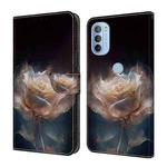 For Motorola Moto G31/G41 Crystal Painted Leather Phone case(Peony)