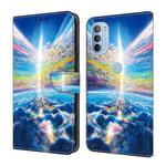 For Motorola Moto G31/G41 Crystal Painted Leather Phone case(Colorful Sky)