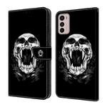 For Motorola Moto G42 Crystal Painted Leather Phone case(Skull)