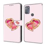 For Motorola Moto G50 Crystal Painted Leather Phone case(Love Peach)