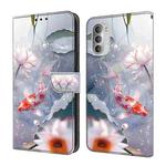 For Motorola Moto G51 5G Crystal Painted Leather Phone case(Koi)