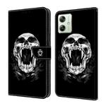 For Motorola Moto G54 Crystal Painted Leather Phone case(Skull)