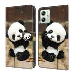 For Motorola Moto G54 Crystal Painted Leather Phone case(Panda)