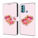 For Motorola Moto G60/G40 Fusion Crystal Painted Leather Phone case(Love Peach)