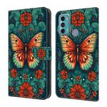 For Motorola Moto G60/G40 Fusion Crystal Painted Leather Phone case(Flower Butterfly)