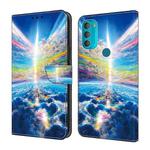 For Motorola Moto G71 5G Crystal Painted Leather Phone case(Colorful Sky)