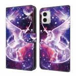 For Motorola Moto G73 Crystal Painted Leather Phone case(Unicorn)