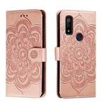 For Fujitsu Arrows We F-51B Sun Mandala Embossing Pattern Phone Leather Case(Rose Gold)