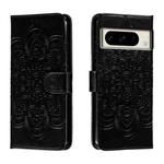For Google Pixel 8 Pro Sun Mandala Embossing Pattern Phone Leather Case(Black)