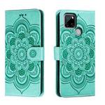 For Realme C12 Sun Mandala Embossing Pattern Phone Leather Case(Green)