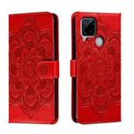 For Realme C53 Sun Mandala Embossing Pattern Phone Leather Case(Red)