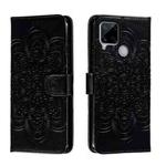 For Realme C53 Sun Mandala Embossing Pattern Phone Leather Case(Black)