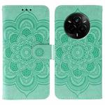 For Realme 14 Pro Sun Mandala Embossing Pattern Phone Leather Case(Green)
