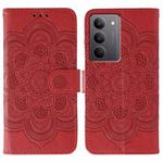 For Realme 14x Sun Mandala Embossing Pattern Phone Leather Case(Red)