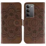 For Realme 14x Sun Mandala Embossing Pattern Phone Leather Case(Brown)