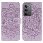 For Realme 14x Sun Mandala Embossing Pattern Phone Leather Case(Purple)