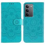For Realme 14x Sun Mandala Embossing Pattern Phone Leather Case(Blue)