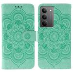 For Realme 14x Sun Mandala Embossing Pattern Phone Leather Case(Green)