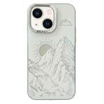For iPhone 14 2 in 1 Aurora Electroplating Frame Phone Case(Sunrise White)