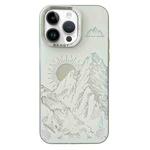 For iPhone 14 Pro Max 2 in 1 Aurora Electroplating Frame Phone Case(Sunrise White)