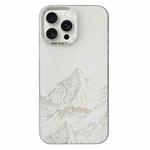 For iPhone 15 Pro Max 2 in 1 Aurora Electroplating Frame Phone Case(Snowy Mountains White)