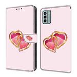 For Nokia G22 Crystal Painted Leather Phone case(Love Peach)
