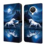 For Nokia G20 Crystal Painted Leather Phone case(White Horse)