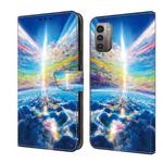 For Nokia G21/G11 Crystal Painted Leather Phone case(Colorful Sky)