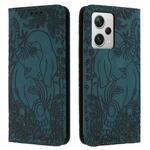 For Xiaomi Poco X5 Pro/Redmi Note 12 Pro 5G Retro Elephant Embossed Leather Phone Case(Green)