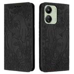 For Xiaomi Redmi 13C 4G / 5G Retro Elephant Embossed Leather Phone Case(Black)