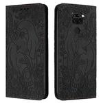 For Xiaomi Redmi Note 9 Retro Elephant Embossed Leather Phone Case(Black)