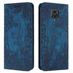 For Xiaomi Redmi Note 9 Pro / Note 9 Pro Max Retro Elephant Embossed Leather Phone Case(Blue)