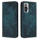 For Xiaomi Redmi Note 10 Pro 4G Retro Elephant Embossed Leather Phone Case(Green)