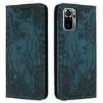 For Xiaomi Redmi Note 10 / Note 10S 4G Retro Elephant Embossed Leather Phone Case(Green)